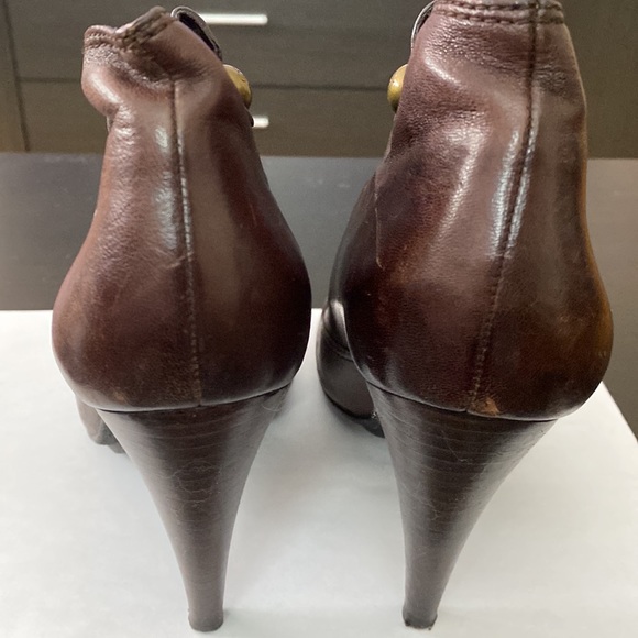 Coach - Chocolate Brown Leather Booties - Picture 2 of 9